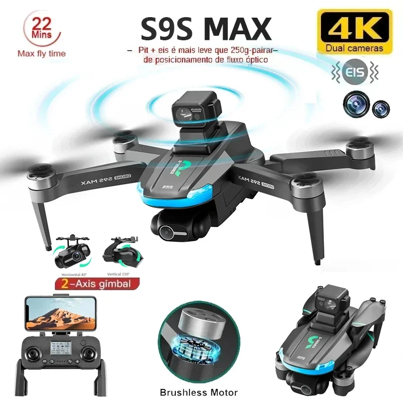 NEW S9S MAX MINI Drone 4K 2-Ax - Drone Camera With Gimbal 评论和价格
